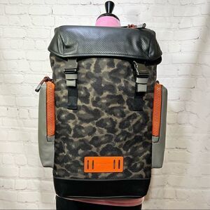 COACH Ranger Men’s Women’s Backpack Animal Camo Script Print NWT